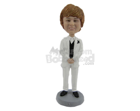 Custom Bobblehead Groom In Wedding Attire Ready For His Wedding - Wedding & Couples Grooms Personalized Bobblehead & Cake Topper Custom Bobblehead Groom In Wedding Attire Ready For His Wedding - Wedding & Couples Grooms Personalized Bobblehead & Cake Topper